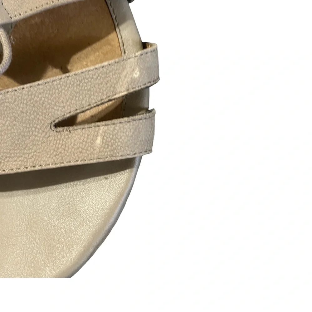 Taupe Suede Lace Up Leather Sandals - Picture 10 of 12